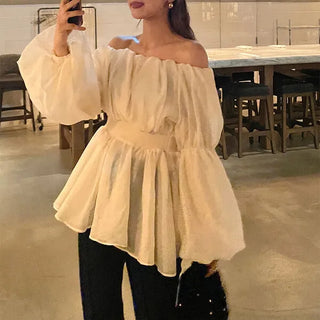Balloon off-shoulder blouse