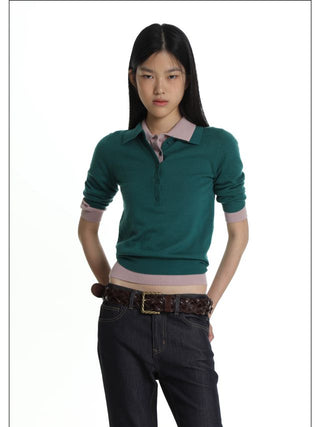 MASONPRINCE Faux-Two-Piece Polo Shirt
