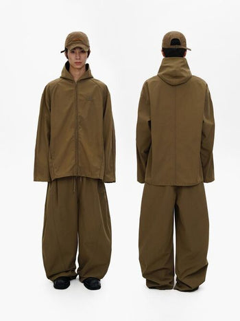 [MASONPRINCE] Sporty Hooded Jacket & Curved Pant