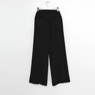high waist pintuck wide slacks