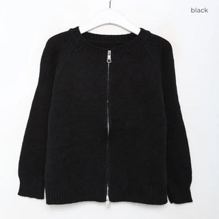 Round knit zip-up