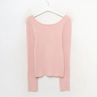 U-neck ribbed knit