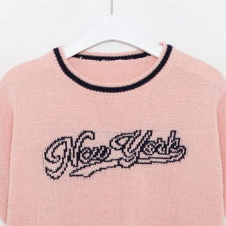 New York Lettering Knit T-Shirt
