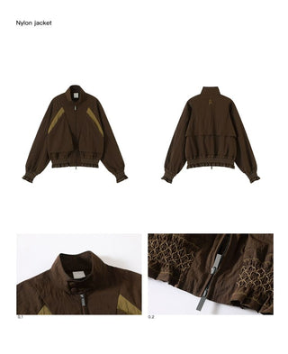 [CONP] Pleated Spliced Crinkle Nylon Jacket