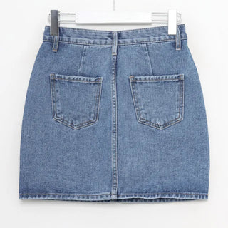 H-line denim mini skirt