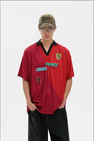 [MASONPRINCE] Quick-Dry Layered Badge Sport Jersey