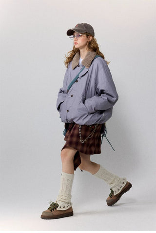 [Monterest] Detachable Fur Collar Deck Jacket
