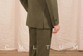 [CULTUM] Seersucker Double-Breasted Peak Lapel Suit