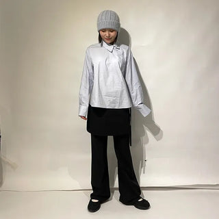 Cross-button blouse