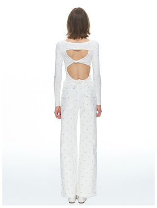 [NECY] Ribbon Allover Cutout Knot T