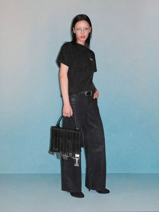 [MASONPRINCE] Black Waxed Coated Denim Jeans