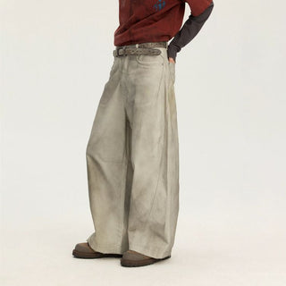[Monterest] Washed Curved Seam Wide Leg Pants