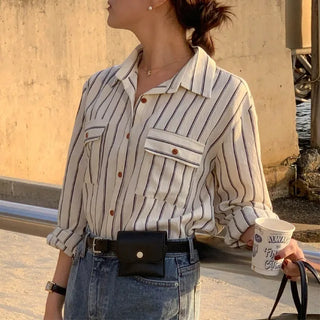 Martin Loose Fit Striped Border Shirt