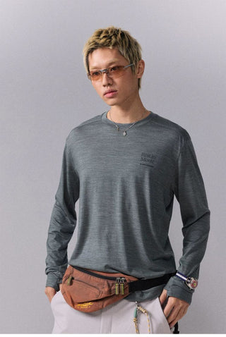 [Monterest] Merino Wool Blend Relaxed Long Sleeve Tee