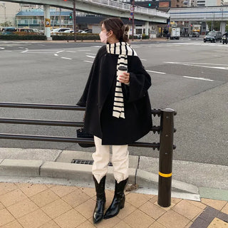 Striped knit scarf