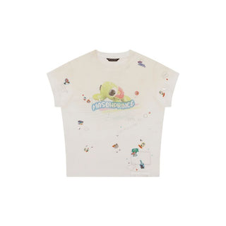[MASONPRINCE] Turtle Print Rhinestone Cotton Tee
