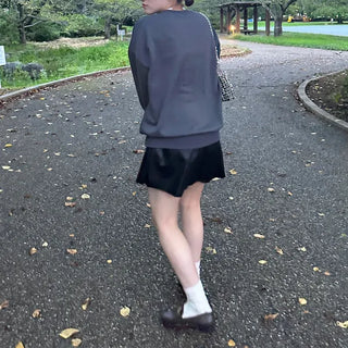 Faux leather shorts