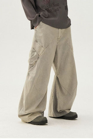 [Monterest] Washed Cotton Pleated Wide Leg Pants