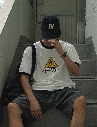 MARATHON 1996 Ringer Short Sleeve T-shirt
