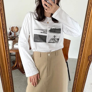 Surfing print T-shirt