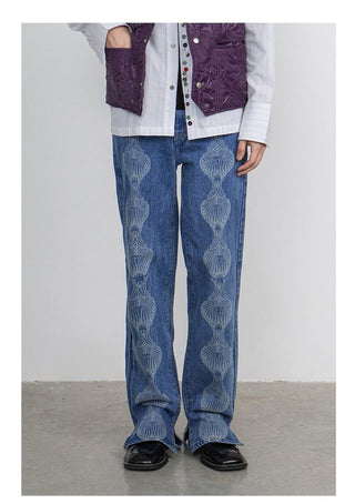 CONP Devoré Graphic Denim Pants (Blue)