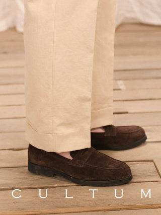 [CULTUM] Linen Cotton Blend Double Pleat Trousers