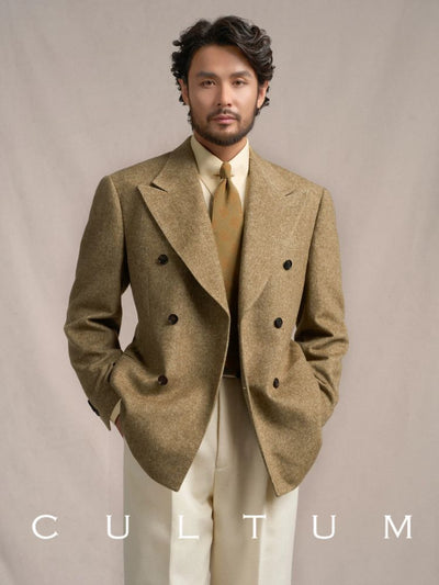 [CULTUM] 1930s Wool Blend Peak Lapel Blazer