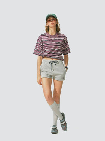 [Monterest] Cotton Totem Stripe Embroidered Tee