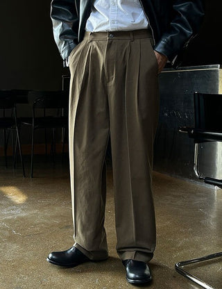 Coma Soft Cotton Double-Pleated Pants (4 colors)
