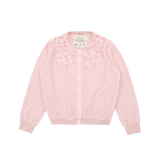 [Moromoro2] Sequin Flower Crew Neck  Cardigan
