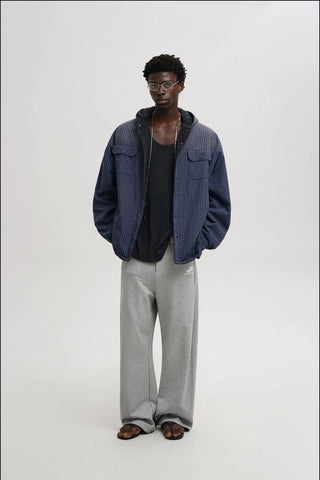 [MASONPRINCE] Plaid Wool Fleece Hooded Jacket