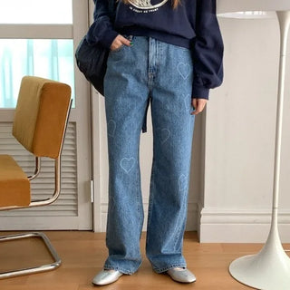 Heart Denim Pants