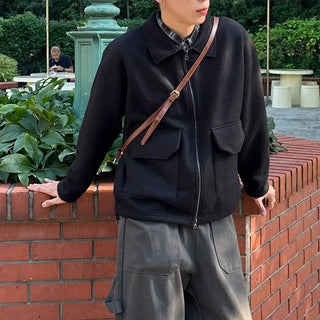 Reverse-opening zipper collar jacket