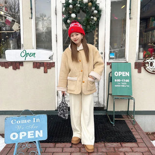 Knit wide-leg pants