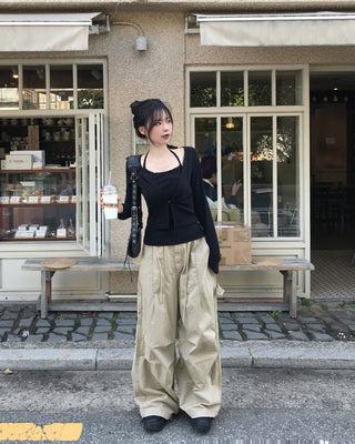 [2-way] Carpenter Tucked Wide Pants