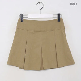 Cotton pleated mini skirt
