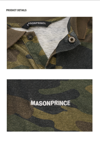 [MASONPRINCE] Distressed camouflage Polo shirt
