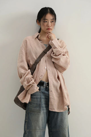 MASONPRINCE Washed Classic Linen Plaid Shirt