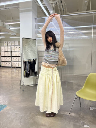 [NEVERSEEZ] Fair Isle Knit Halter Vest