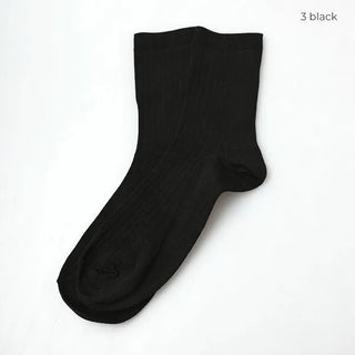 Cotton ribbed long socks