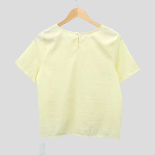 Frill-lined round neck blouse