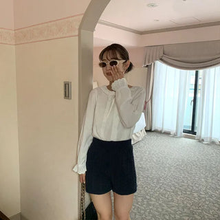 Pintuck lace blouse