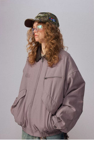 [Monterest] Washed Cotton Work Jacket with Leather Collar