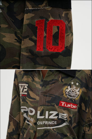 [MASONPRINCE] Camouflage Racing Knit Top