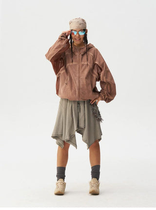 [Monterest] Washed 4-Way Stretch Mesh Hooded Jacket