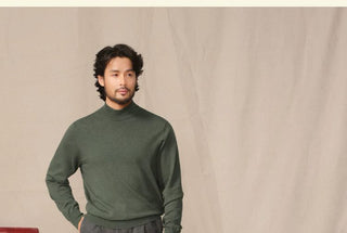 [CULTUM] Cashmere Blend Mock Neck Sweater