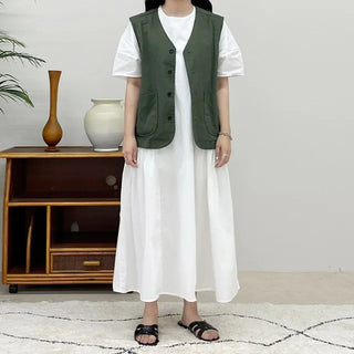 bro cotton casual pocket vest