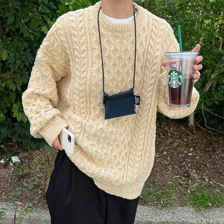Cable knit oversized sweater
