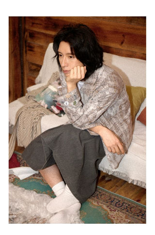 CONP Lace patchwork shirt (gray)