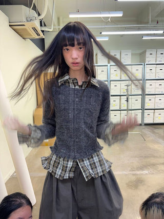 [NeverSeez] Plaid Cotton Shirt